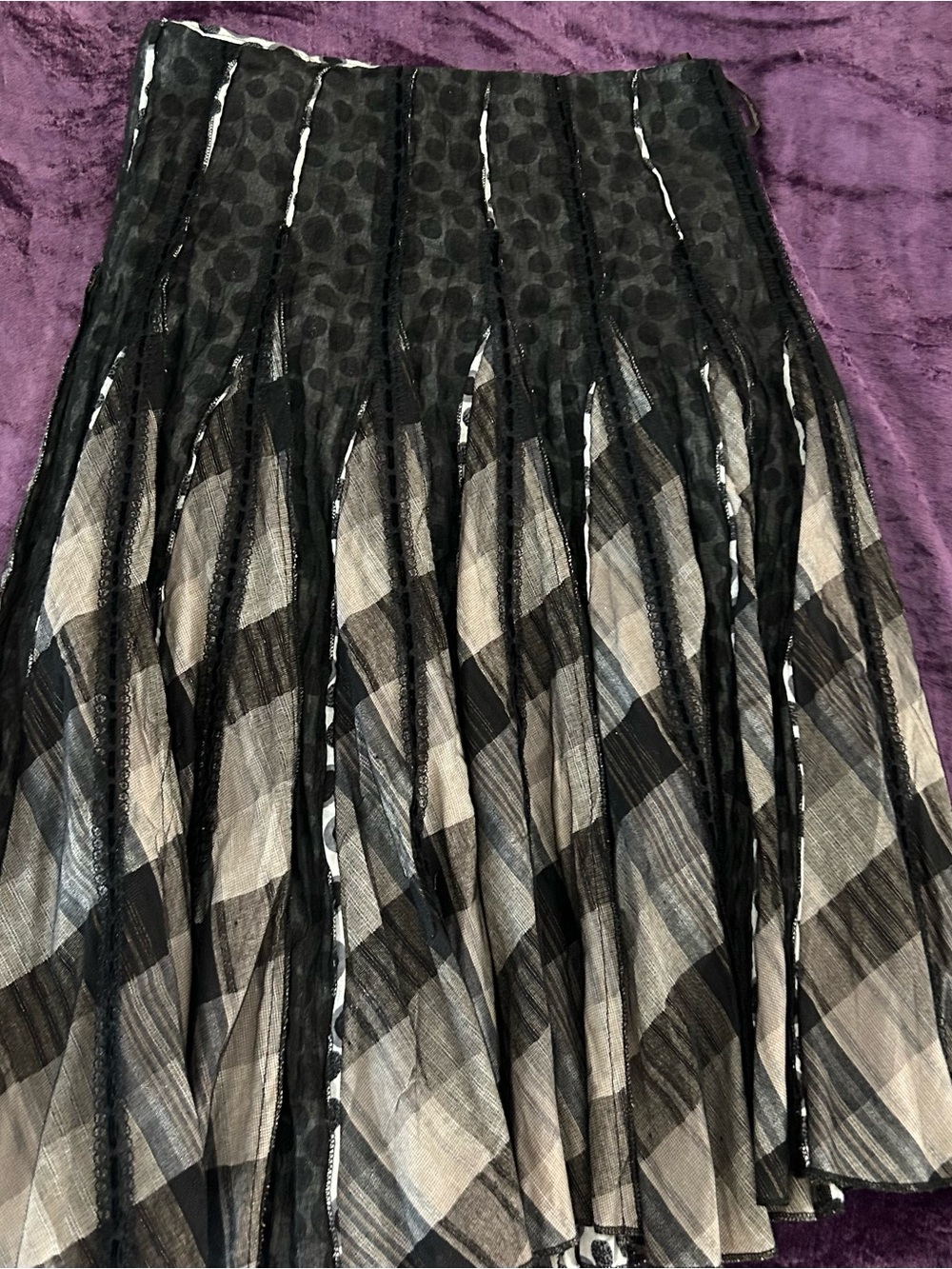 Hazel Black and White Plaid /Swing Pleated Circle Skirt - Picture 8 of 13